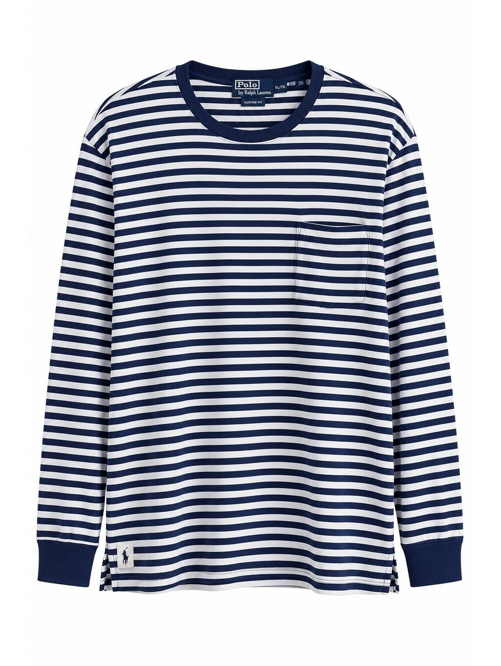 Polo Ralph Lauren Men’s XL Navy White Striped Long Sleeve Pocket T-Shirt